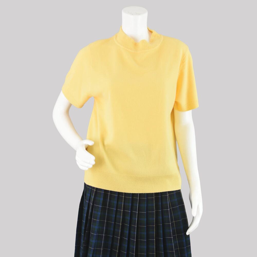 Vintage Sag Harbor Yellow Short Sleeve Sweater Women's Extra Large